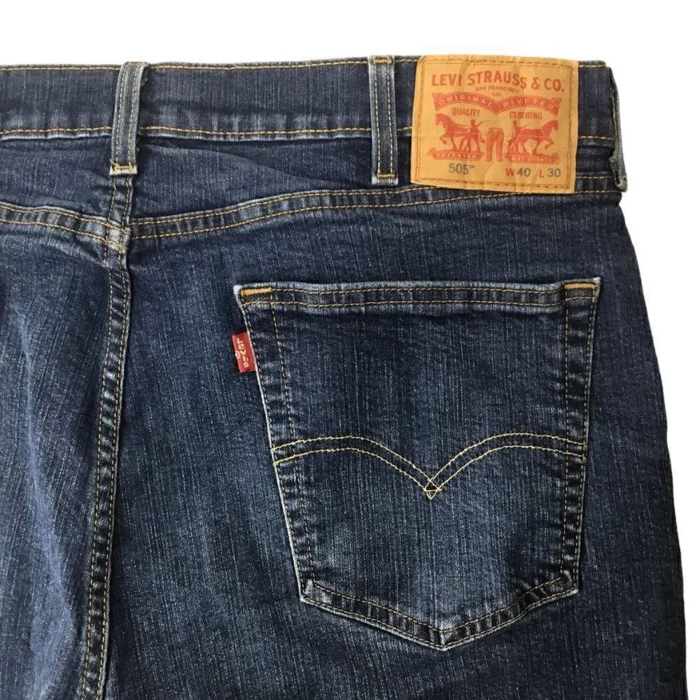 Levi's 505 Jeans 40 x 30 Blue Denim Straight Regular Red Tab Classic Mexico